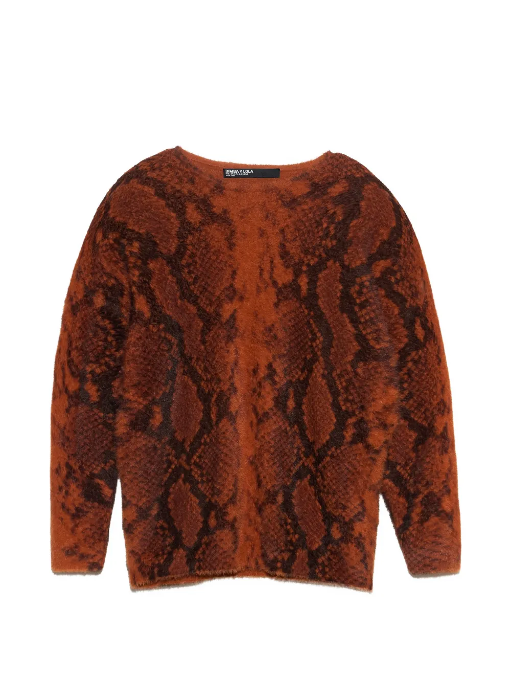BIMBA Y LOLA pull long en fourrure de serpent - Orange BIMBA Y LOLA pull long en fourrure de serpent - Orange