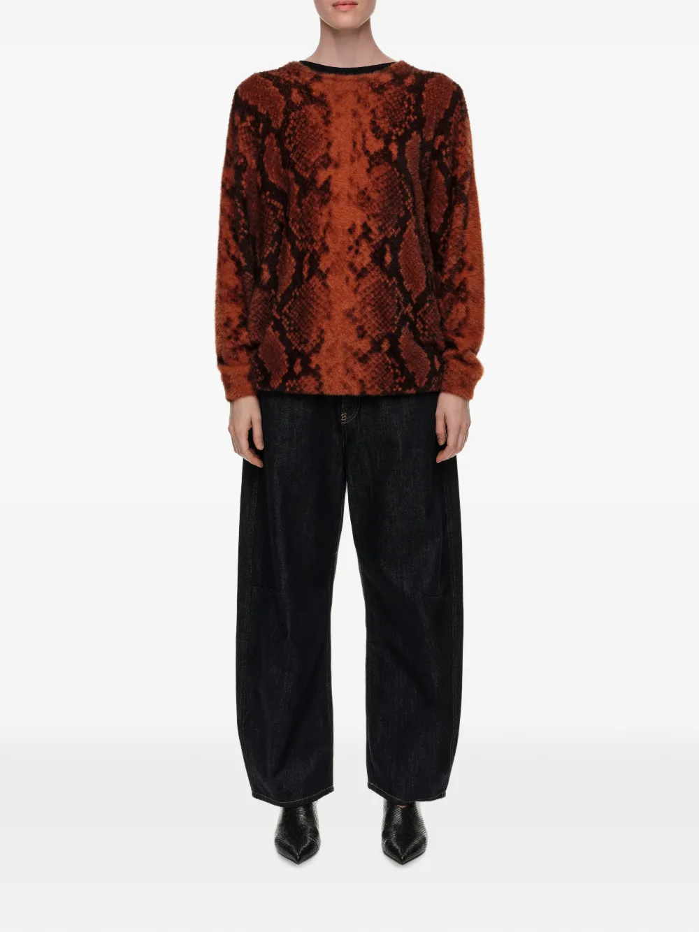 BIMBA Y LOLA Lange trui met slangen-patroon Oranje