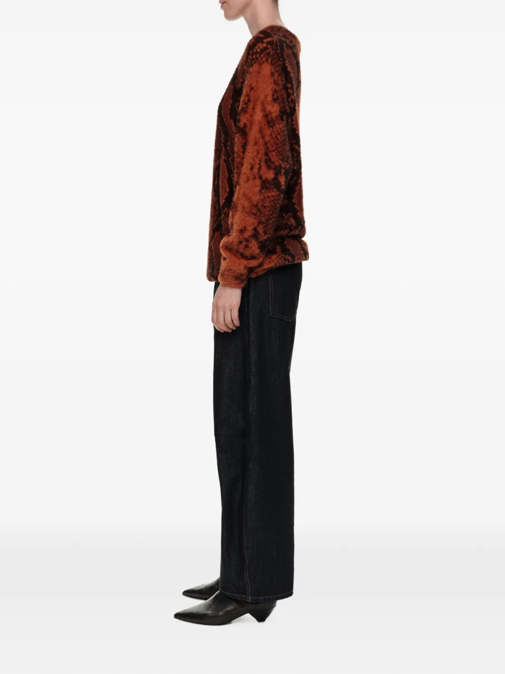 BIMBA Y LOLA Lange trui met slangen-patroon Oranje