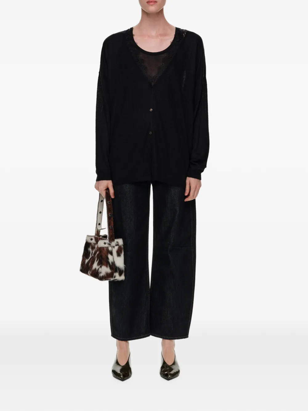BIMBA Y LOLA Lang vest met kant Zwart