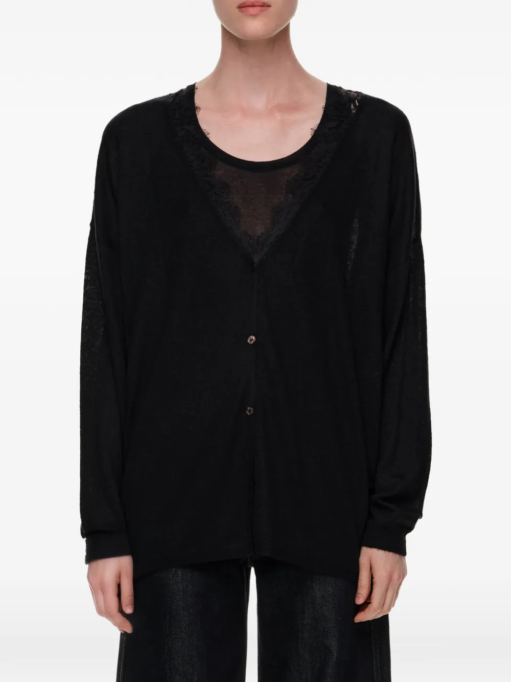 BIMBA Y LOLA Lang vest met kant Zwart