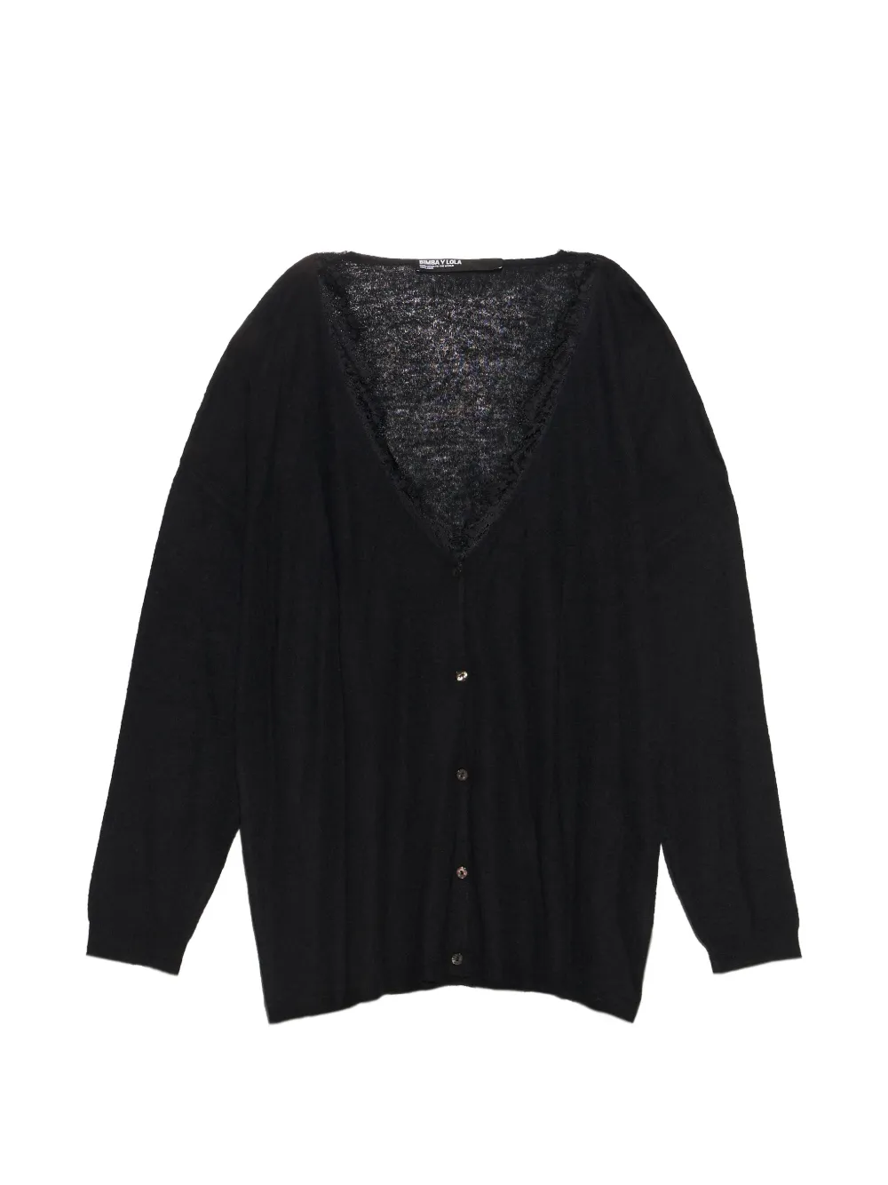 BIMBA Y LOLA cardigan long en dentelle noire BIMBA Y LOLA cardigan long en dentelle noire