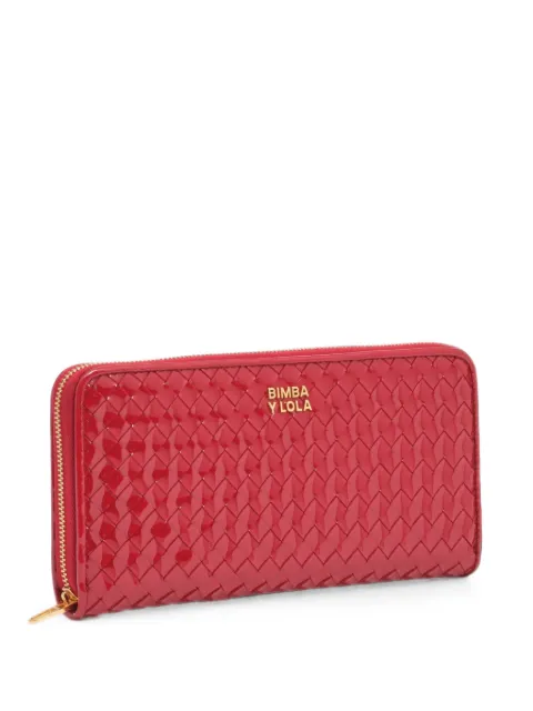 BIMBA Y LOLA large cherry plaited zip wallet