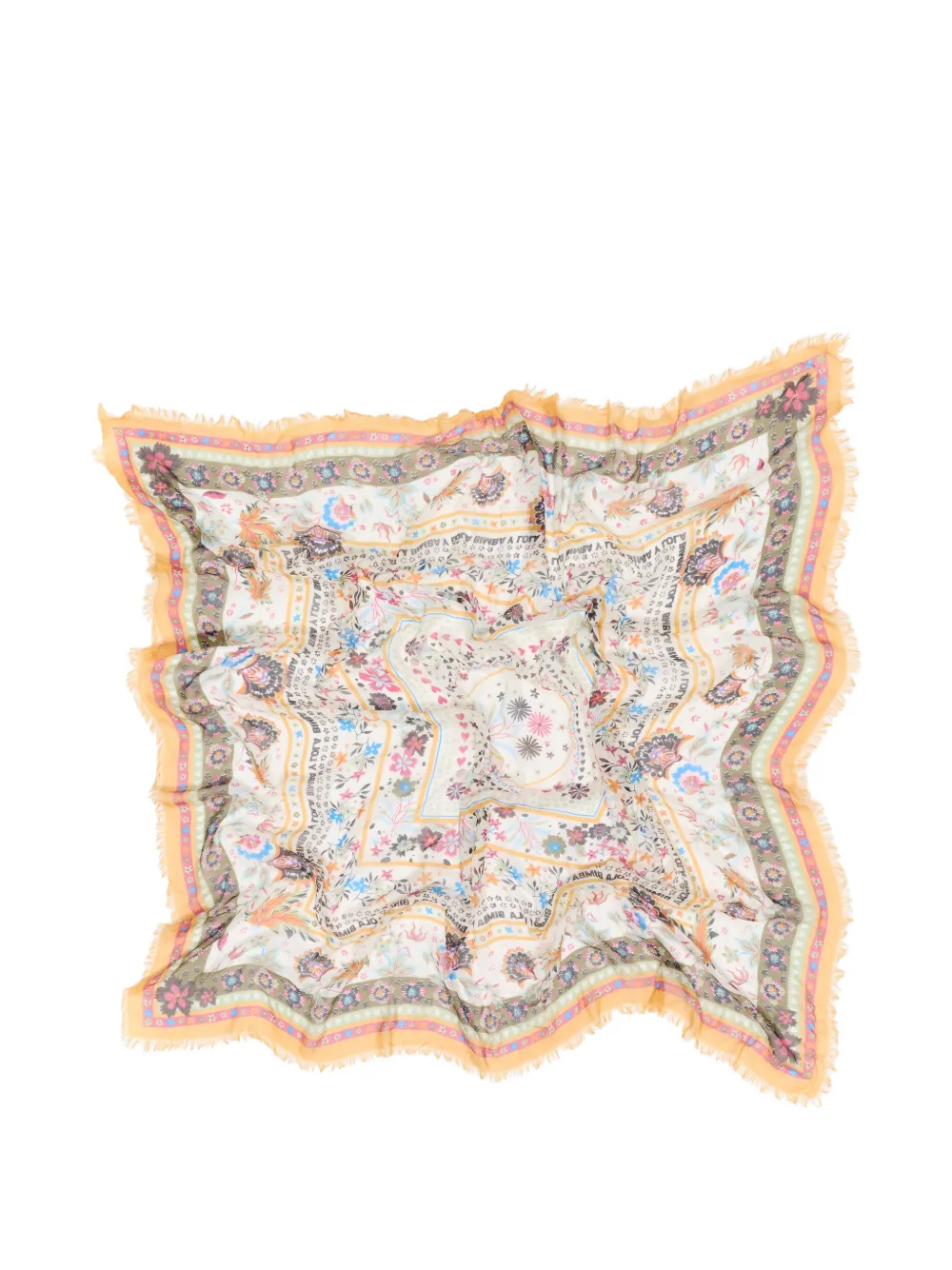 BIMBA Y LOLA Sjaal met bloemenrand Beige