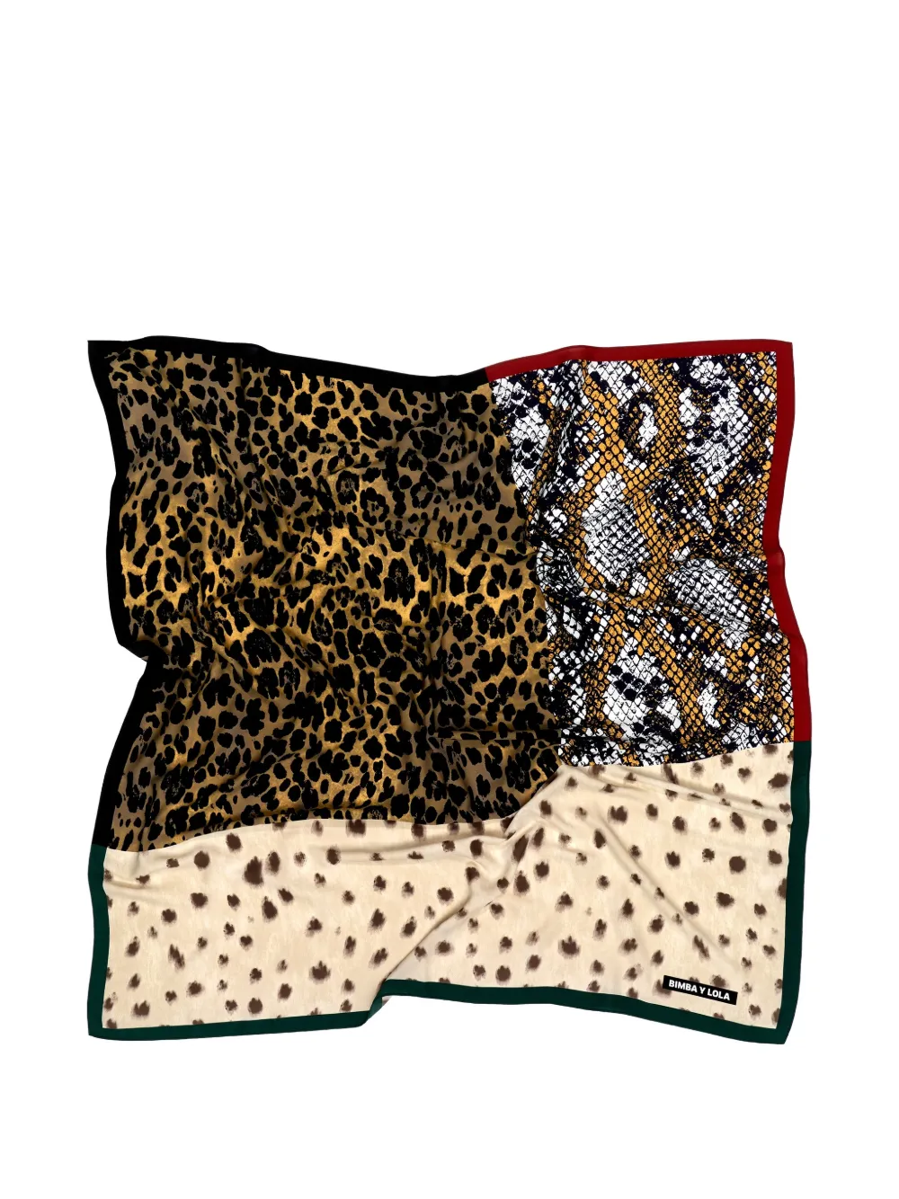 BIMBA Y LOLA Sjaal met stippen en patchwork Bruin
