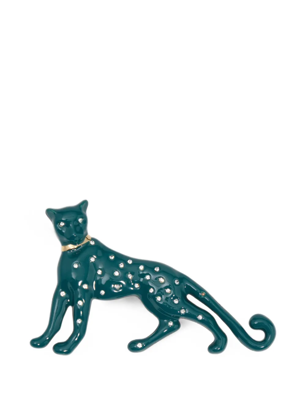 BIMBA Y LOLA broche panthère émaillée avec cristaux - Vert BIMBA Y LOLA broche panthère émaillée avec cristaux - Vert