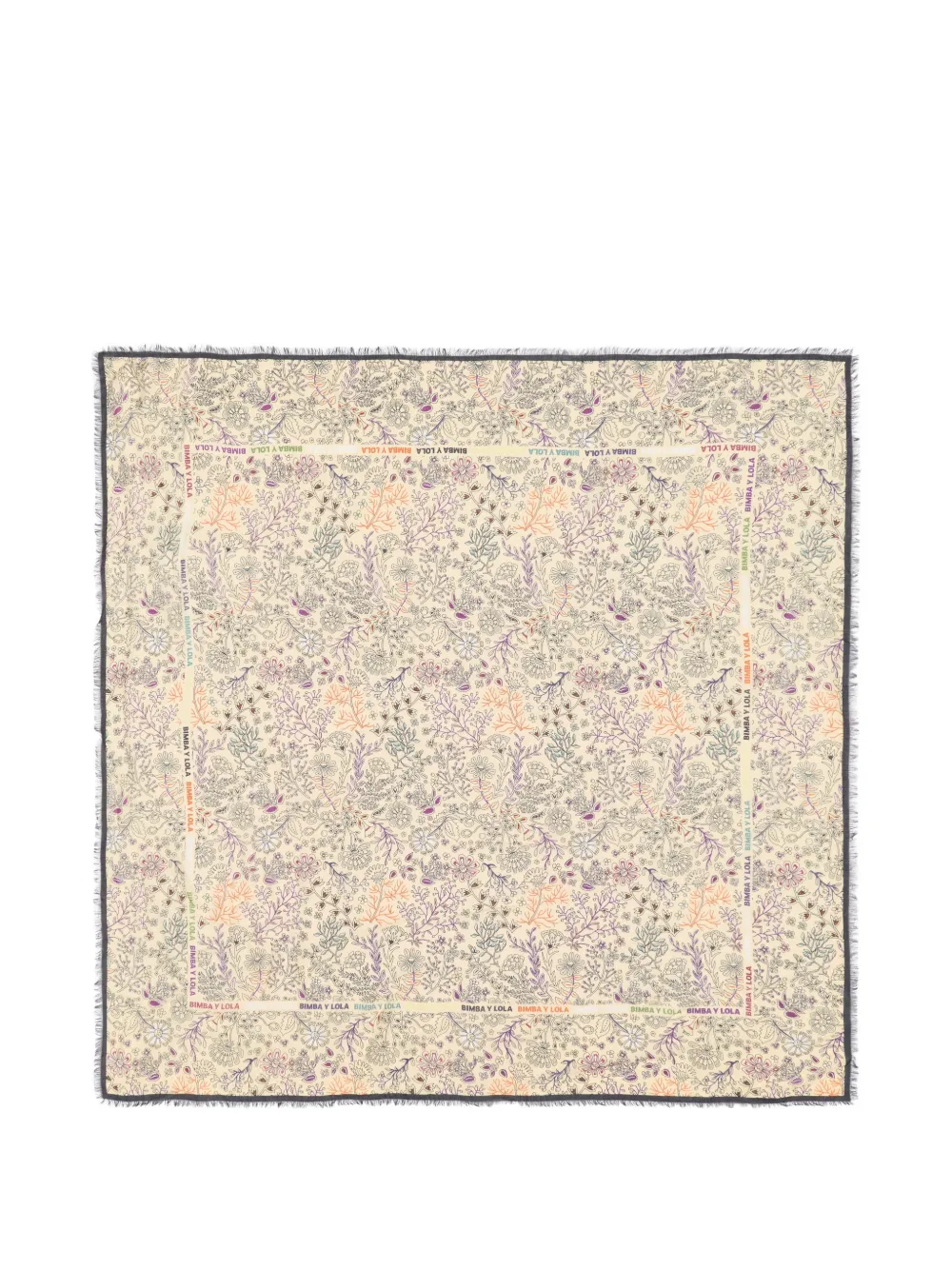 BIMBA Y LOLA Scialle a fiori con montatura logo - Toni neutri