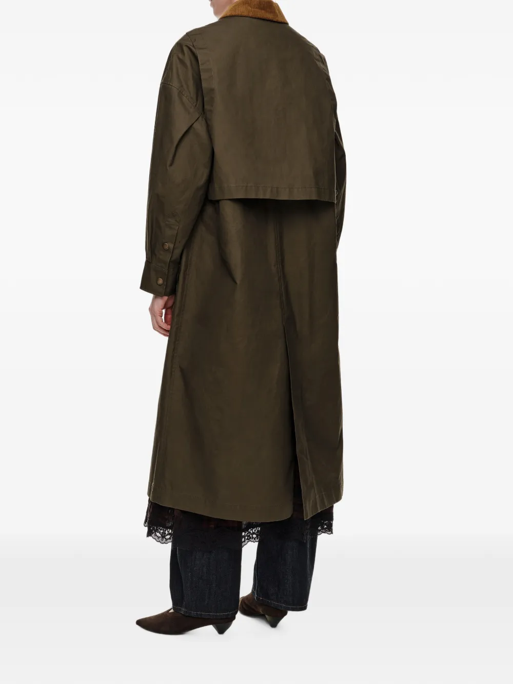 BIMBA Y LOLA Gewaxte maxi-trenchcoat Groen
