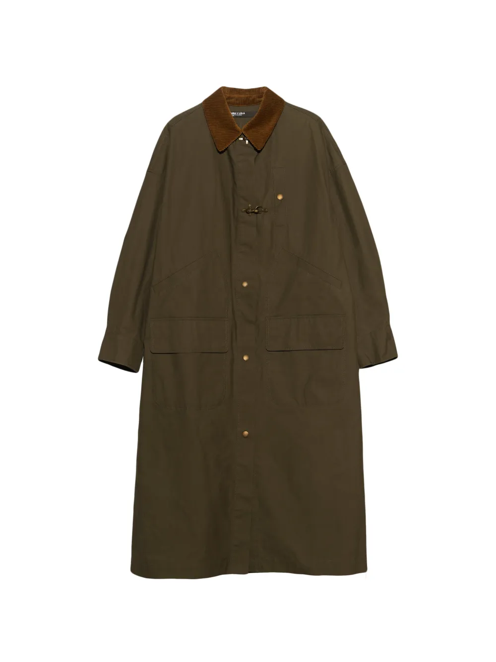 BIMBA Y LOLA khaki maxi-length waxed trench coat