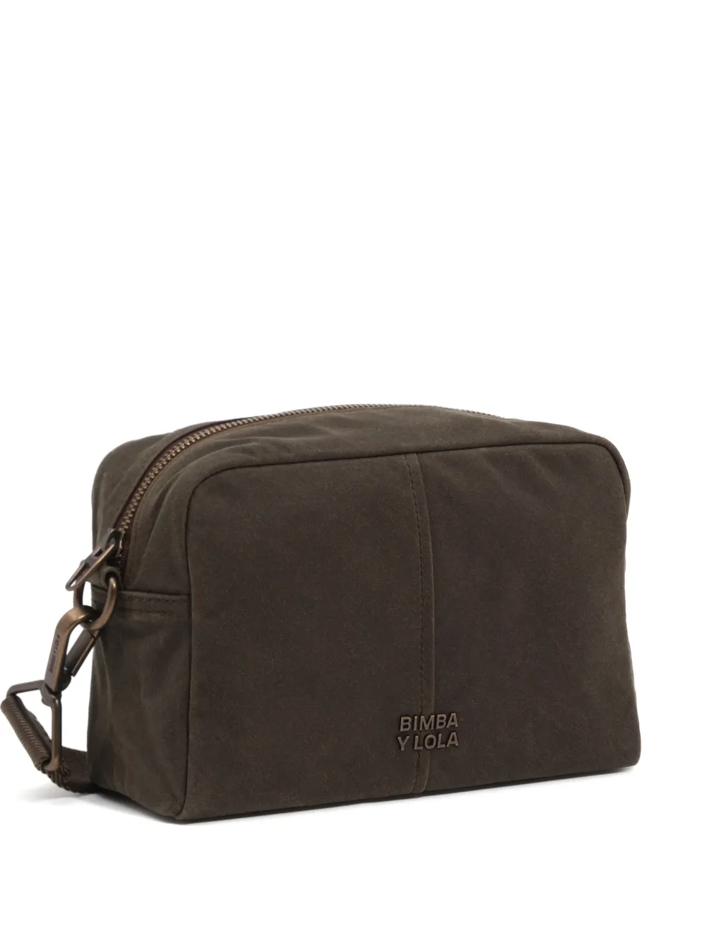 BIMBA Y LOLA sac à bandoulière superwax kaki médium - Marron