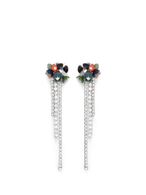 BIMBA Y LOLA tulip and stone earrings with silver-crystals
