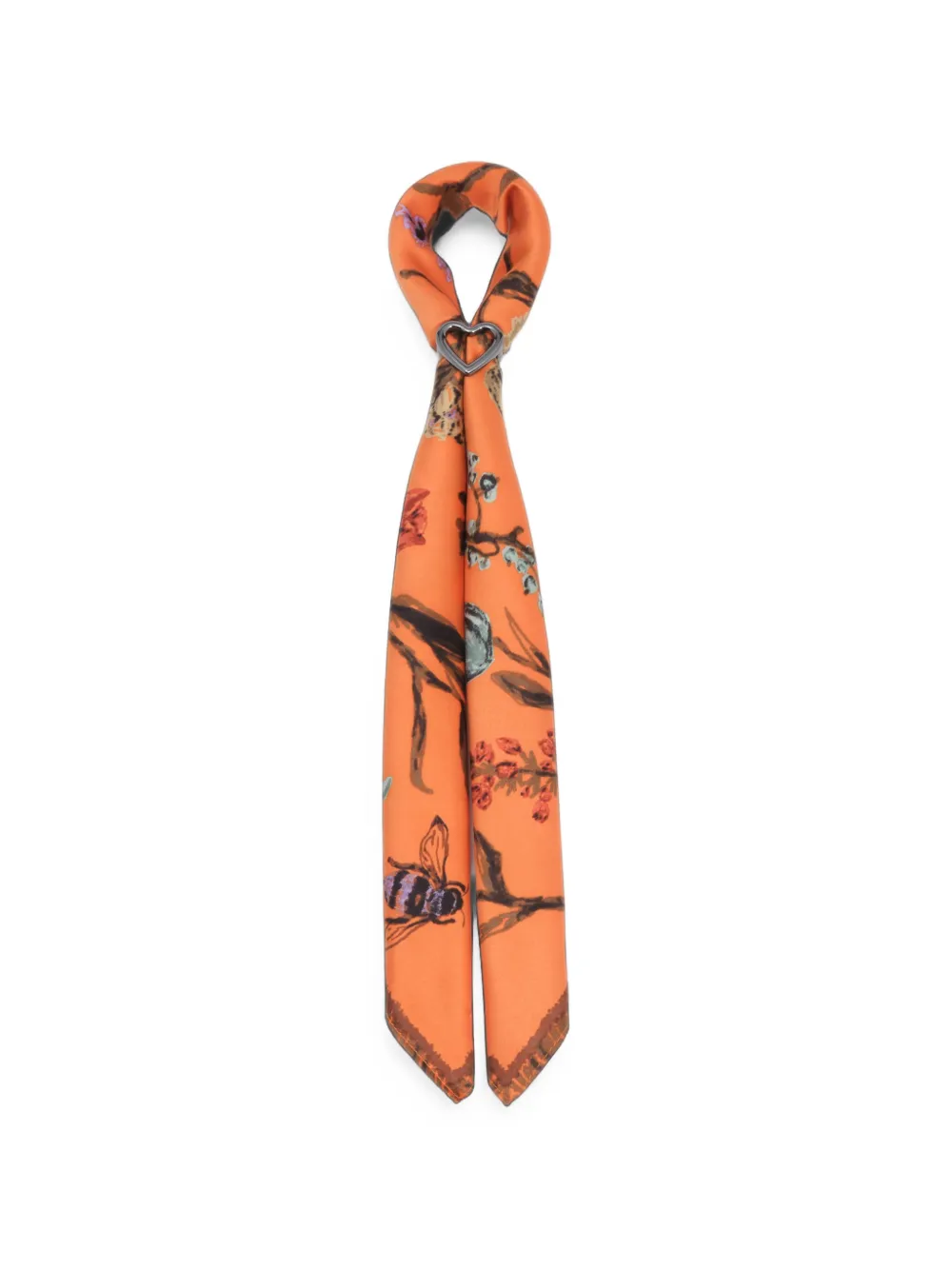 BIMBA Y LOLA orange flowers and bees scarf charm