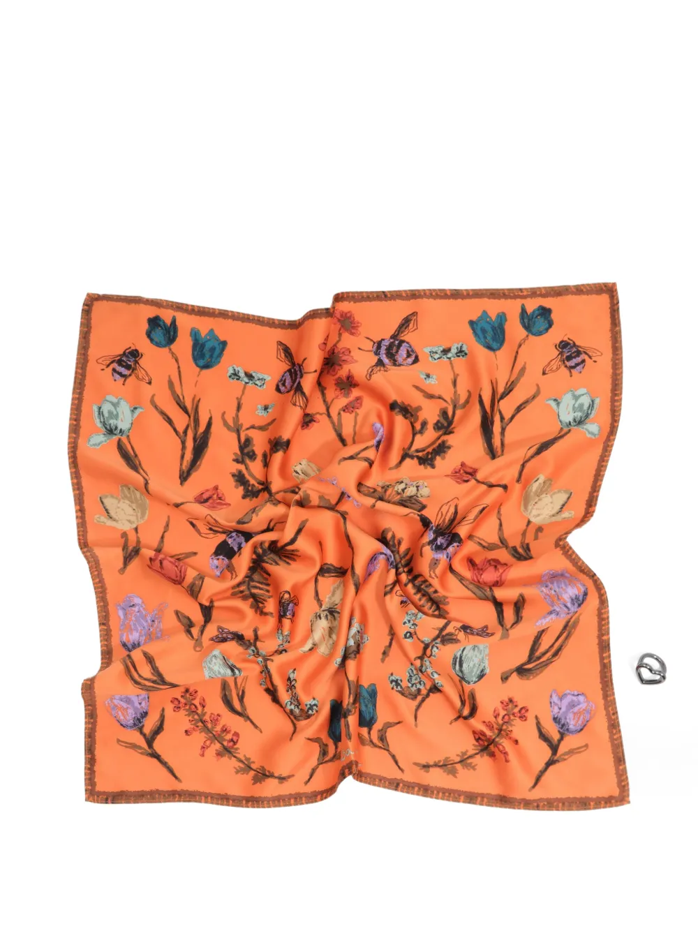 BIMBA Y LOLA Sjaalbedel met bloemen en bijen Oranje