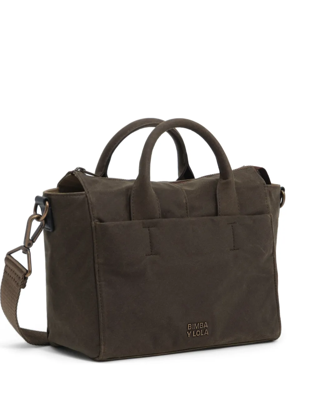 BIMBA Y LOLA medium superwax khaki cotton bowling bag