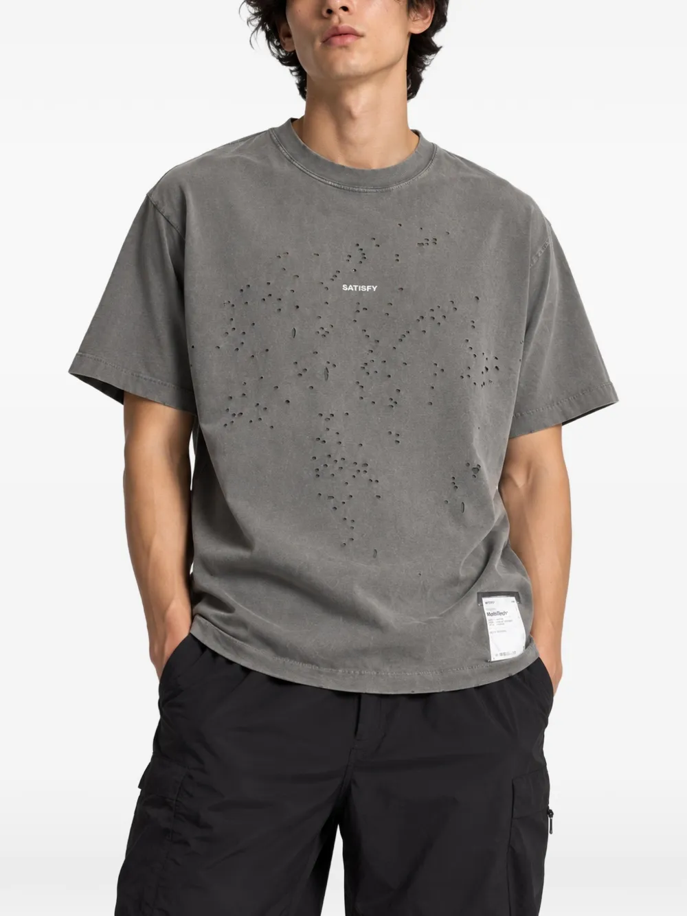 Satisfy MothTech™ gerafeld T-shirt Grijs
