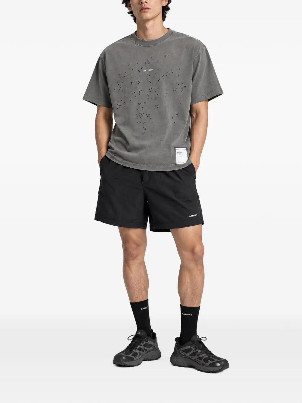Satisfy MothTech™ gerafeld T-shirt Grijs