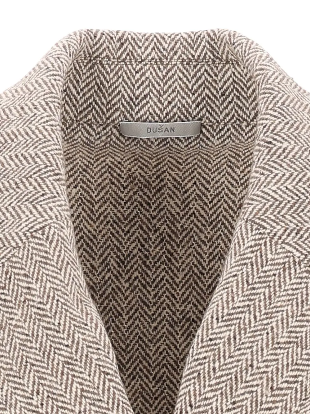 Dusan Oversized jas met visgraat-patroon Bruin