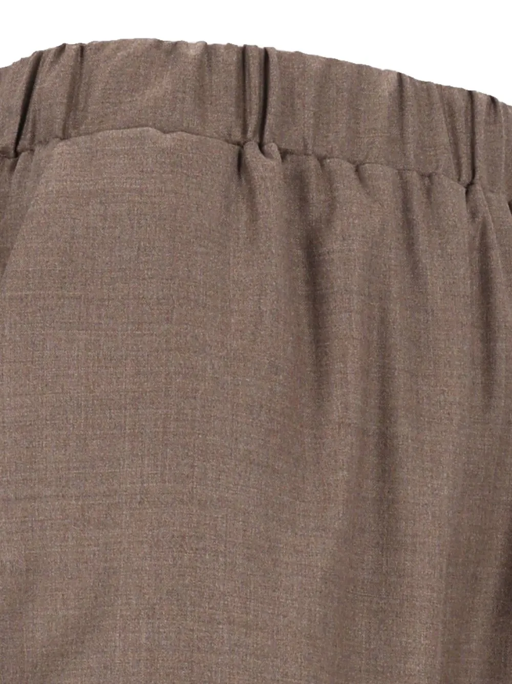 Dusan Broek met wortelvormige pijpen en elastische tailleband Beige