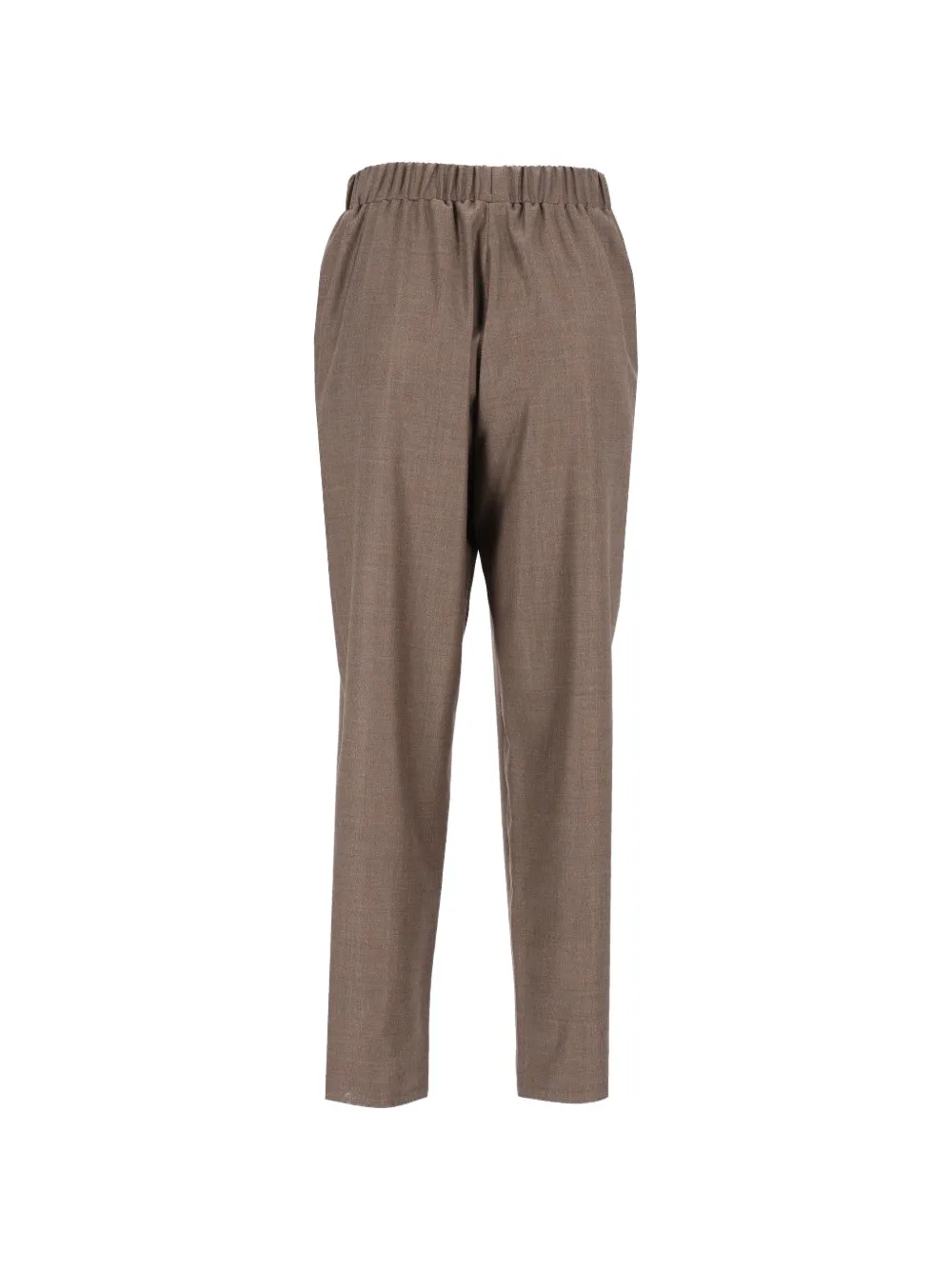 Dusan Broek met wortelvormige pijpen en elastische tailleband Beige