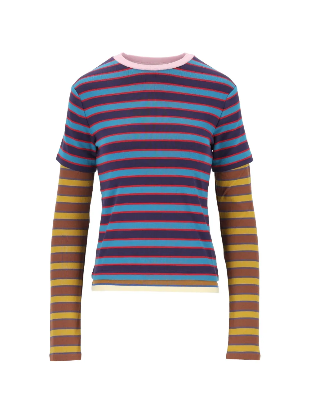 STAUD Dillon striped long-sleeve T-shirt - Blu