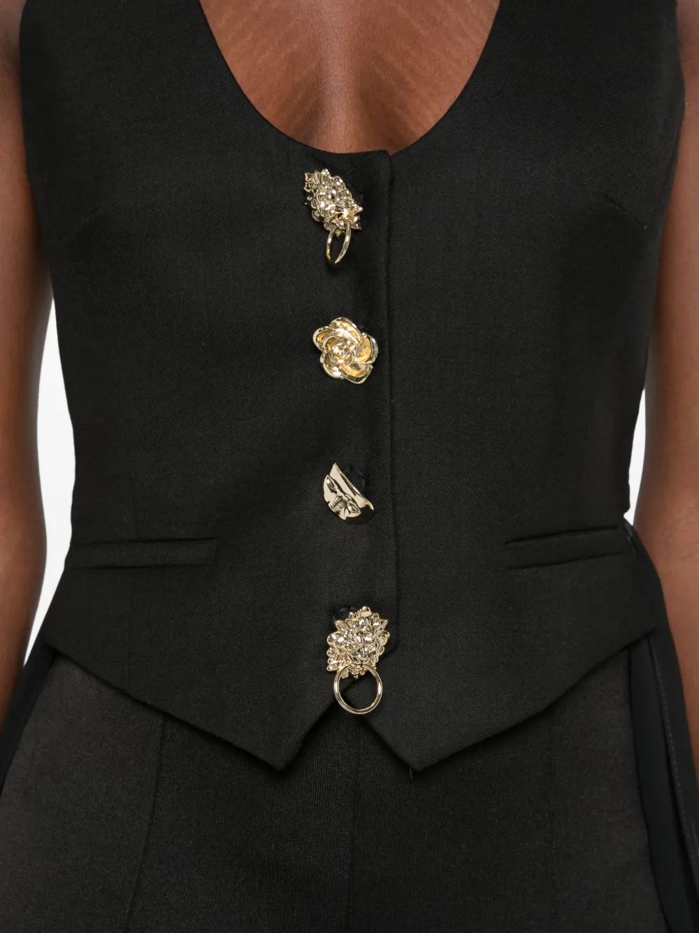 Blumarine asymmetric-hem waistcoat-style gilet Zwart