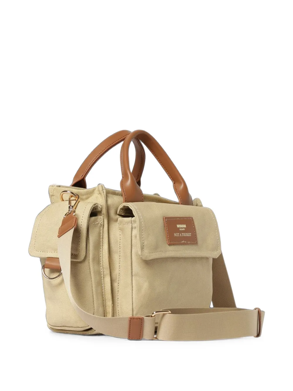 MSGM Kids Canvas shopper Beige