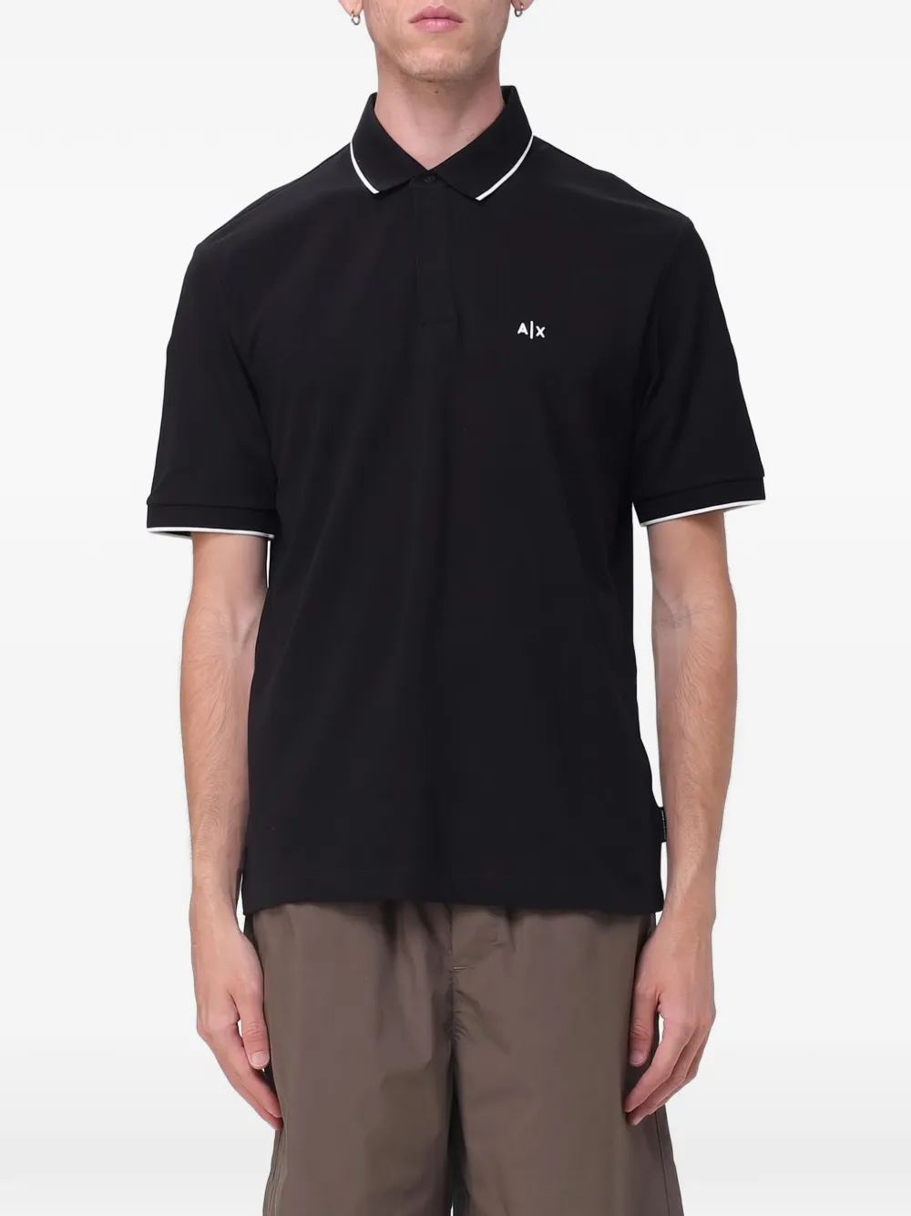 Armani Exchange cotton polo shirt Zwart