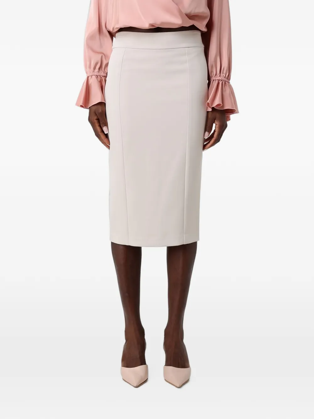 Hanita exposed-zip pencil skirt