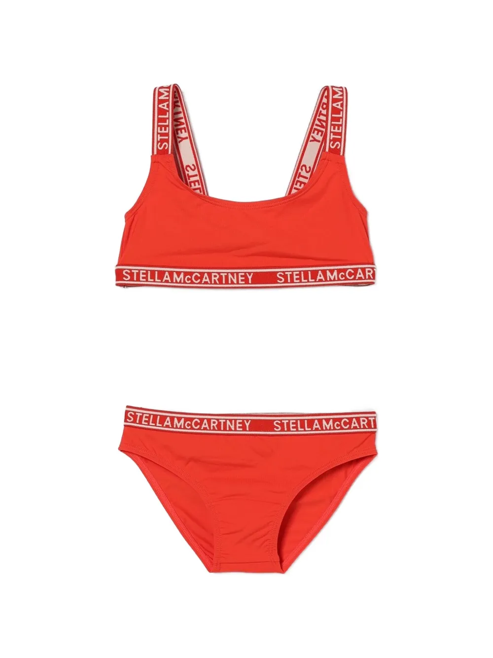 Stella McCartney Kids logo-tape bikini - Rouge