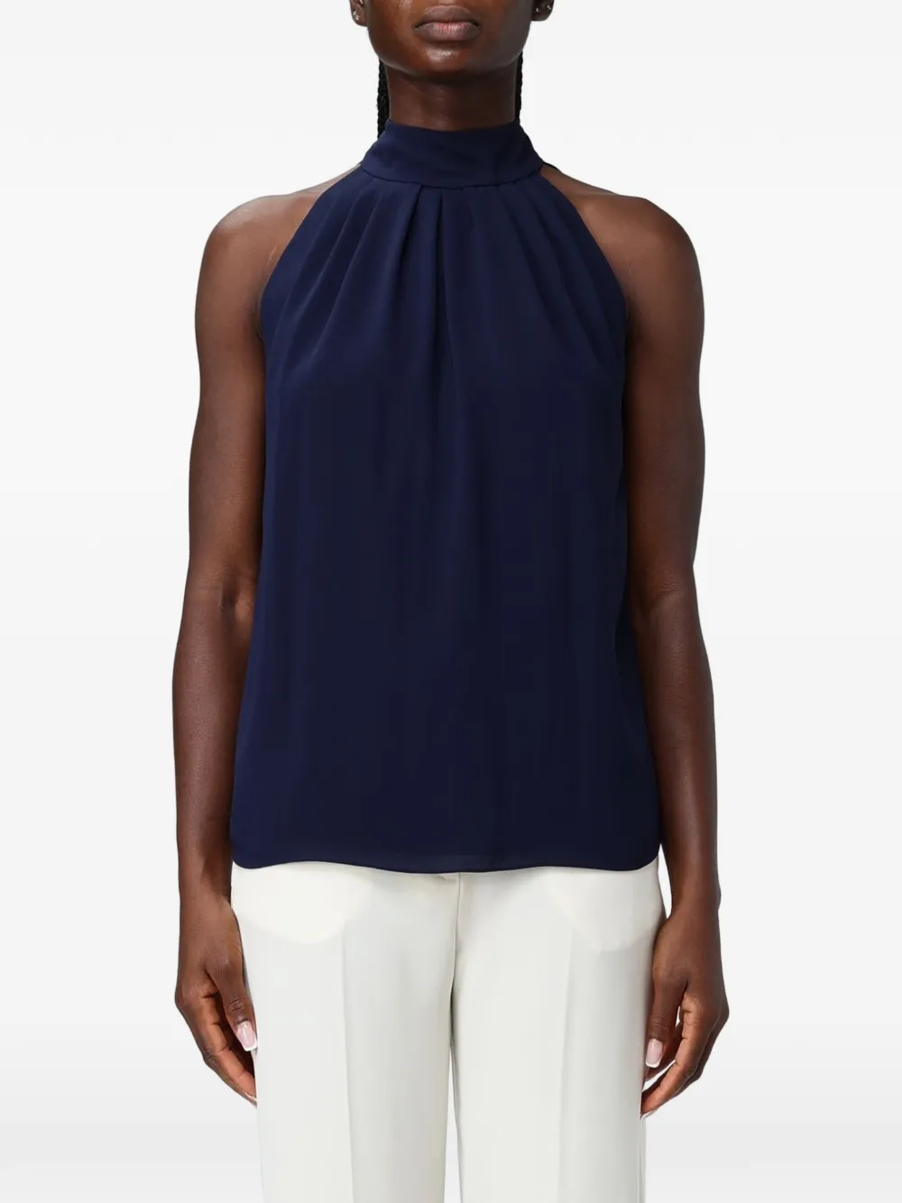 Hanita pleated halterneck blouse