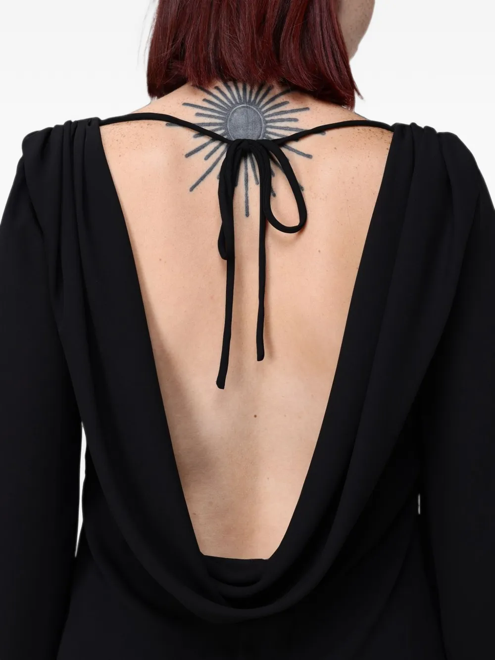 Hanita Gedrapeerde top met open achterkant Zwart