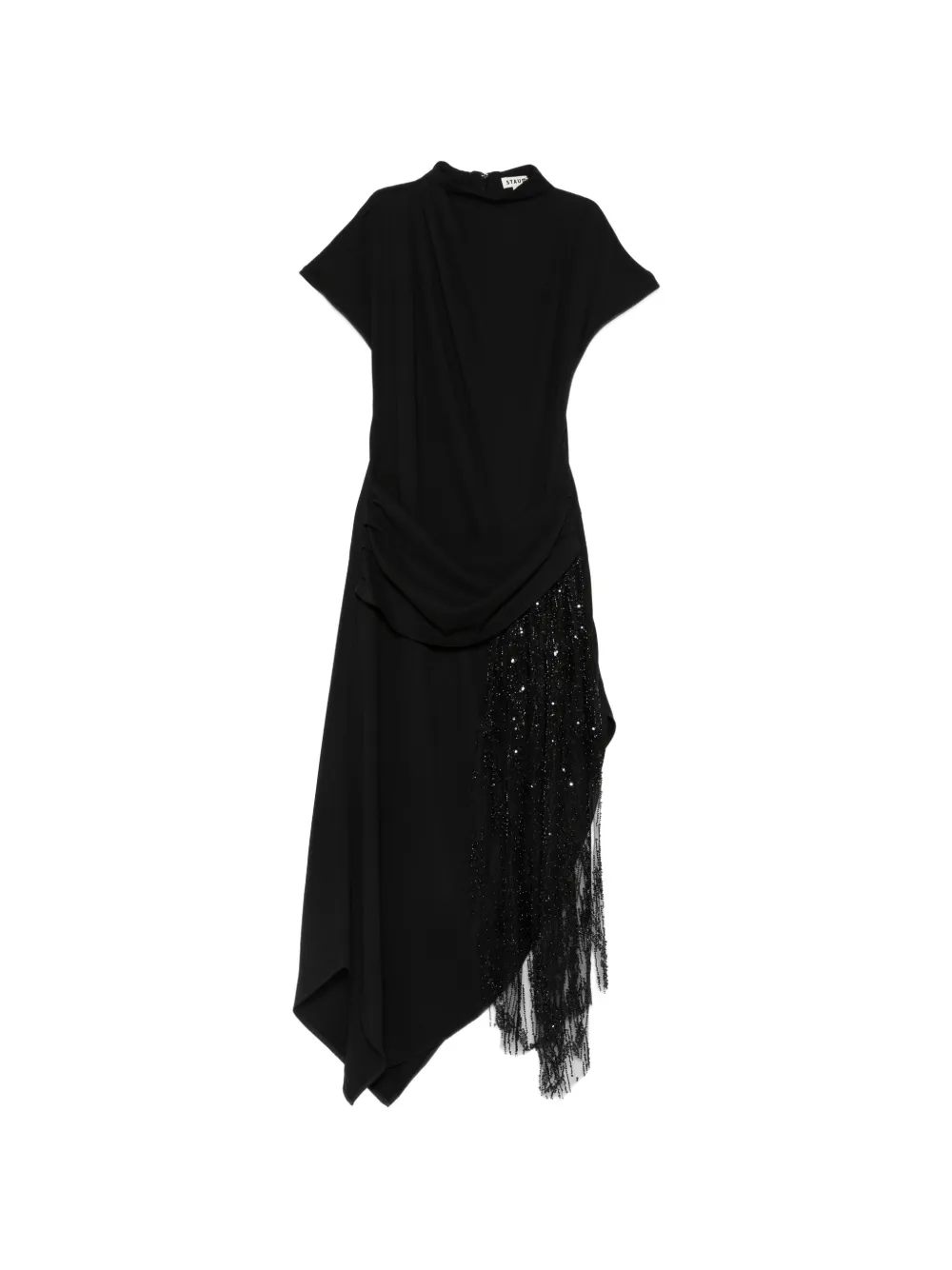 STAUD Effie sequin-embellished fringed maxi dress - Nero