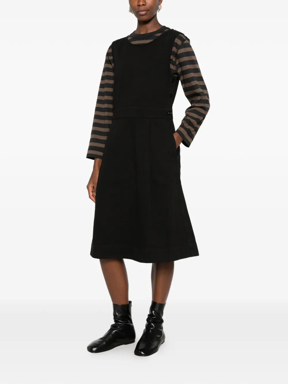 Margaret Howell Midi-overgooier met knoopsluiting Zwart
