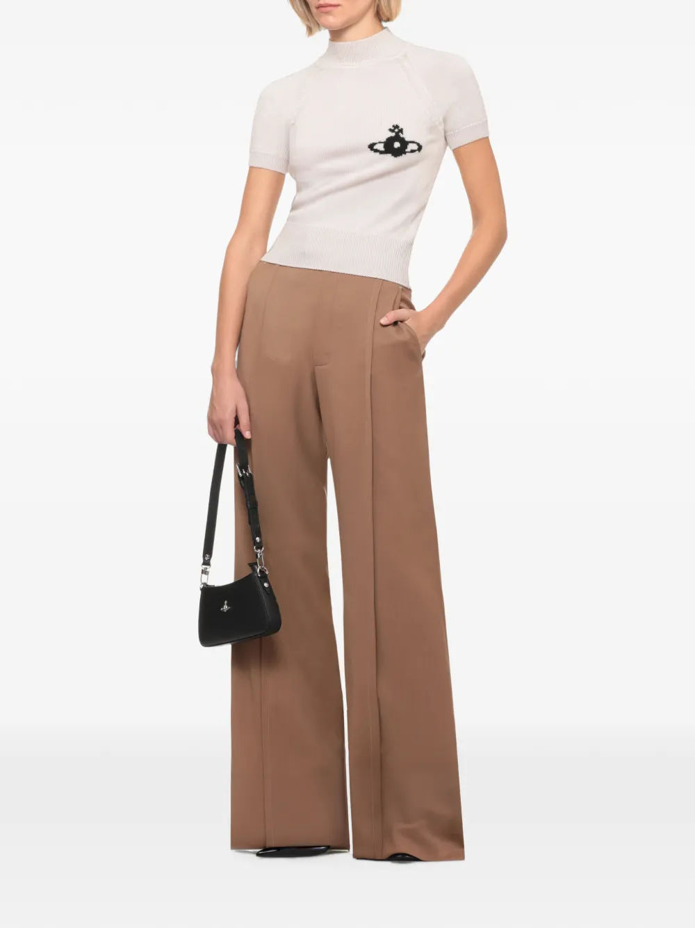 Vivienne Westwood Orb-motif short-sleeve sweater Beige