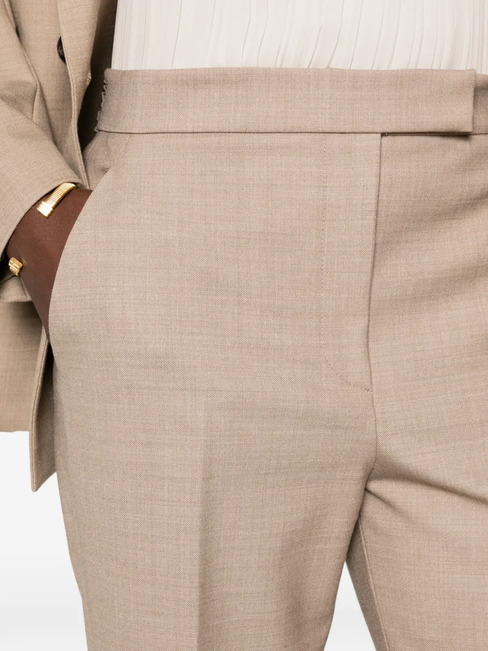 Antonelli pressed-crease wide-leg trousers Beige