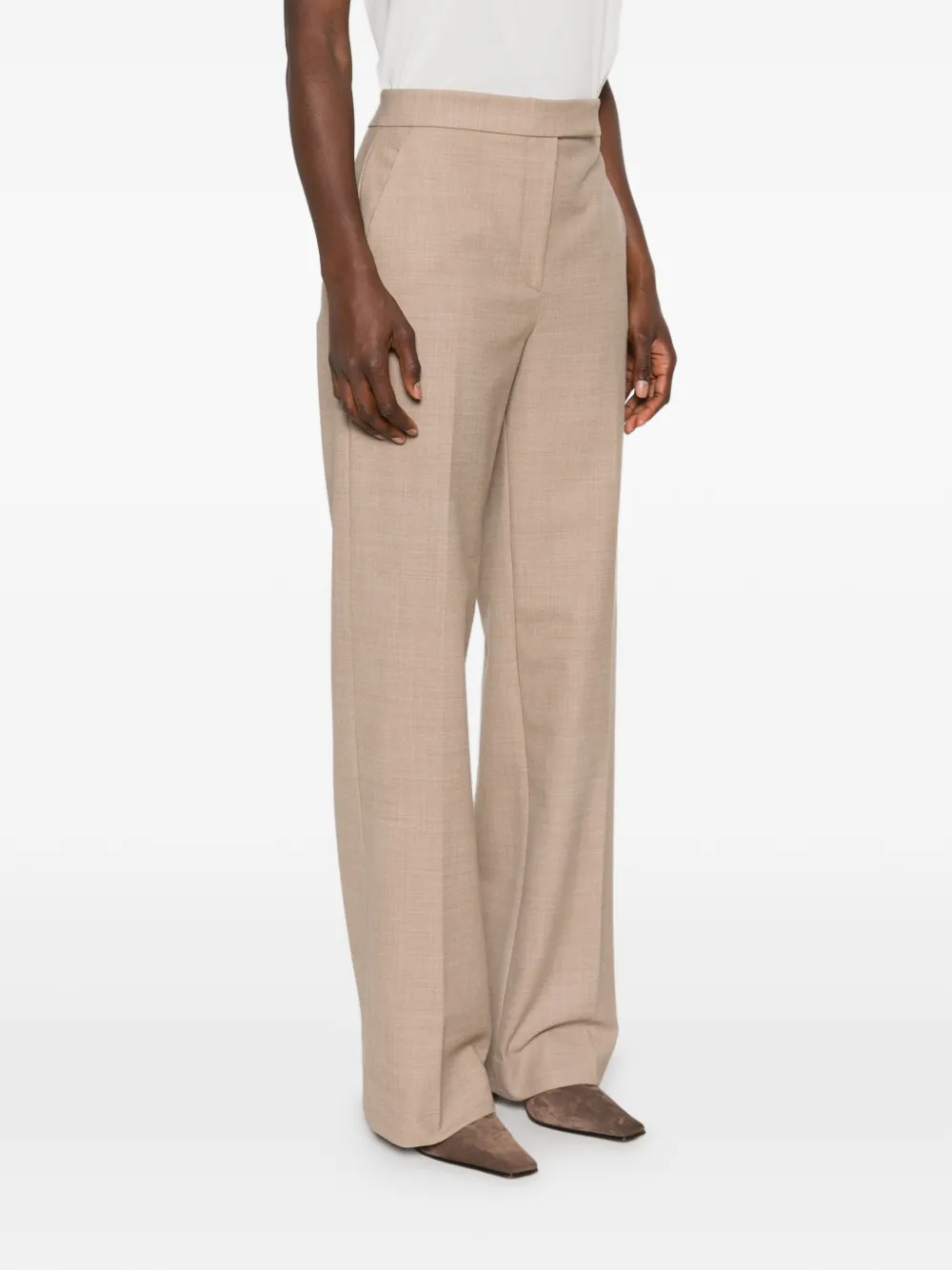 Antonelli pressed-crease wide-leg trousers Beige