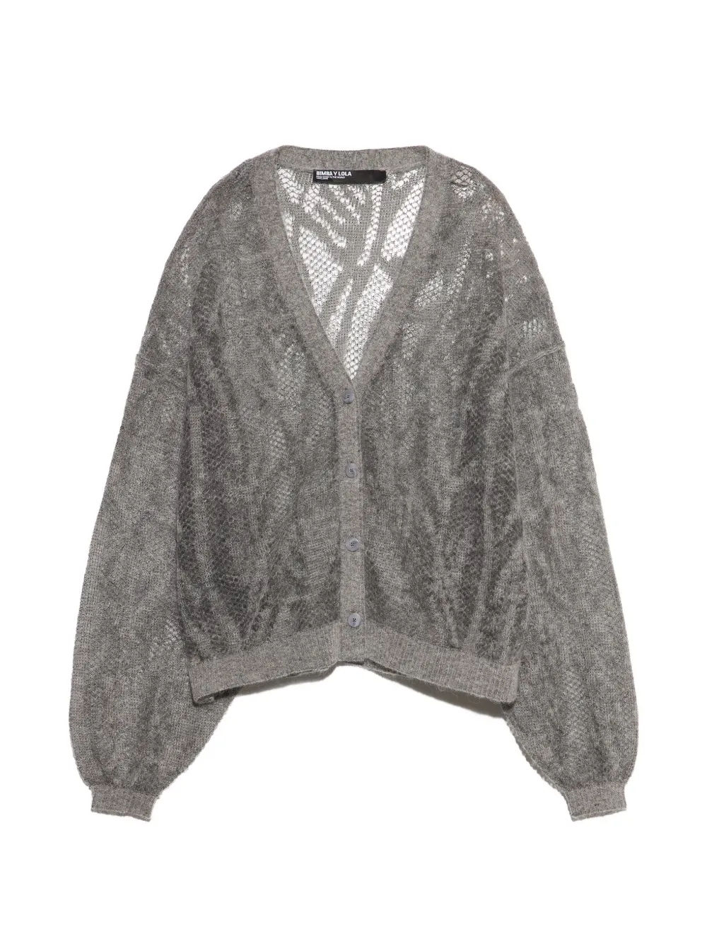 BIMBA Y LOLA cardigan en mohair gris mélangé BIMBA Y LOLA cardigan en mohair gris mélangé