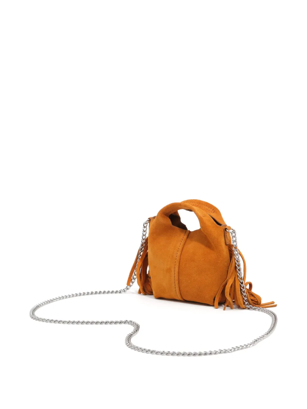 BIMBA Y LOLA Micro Paper suède tas met franje Oranje