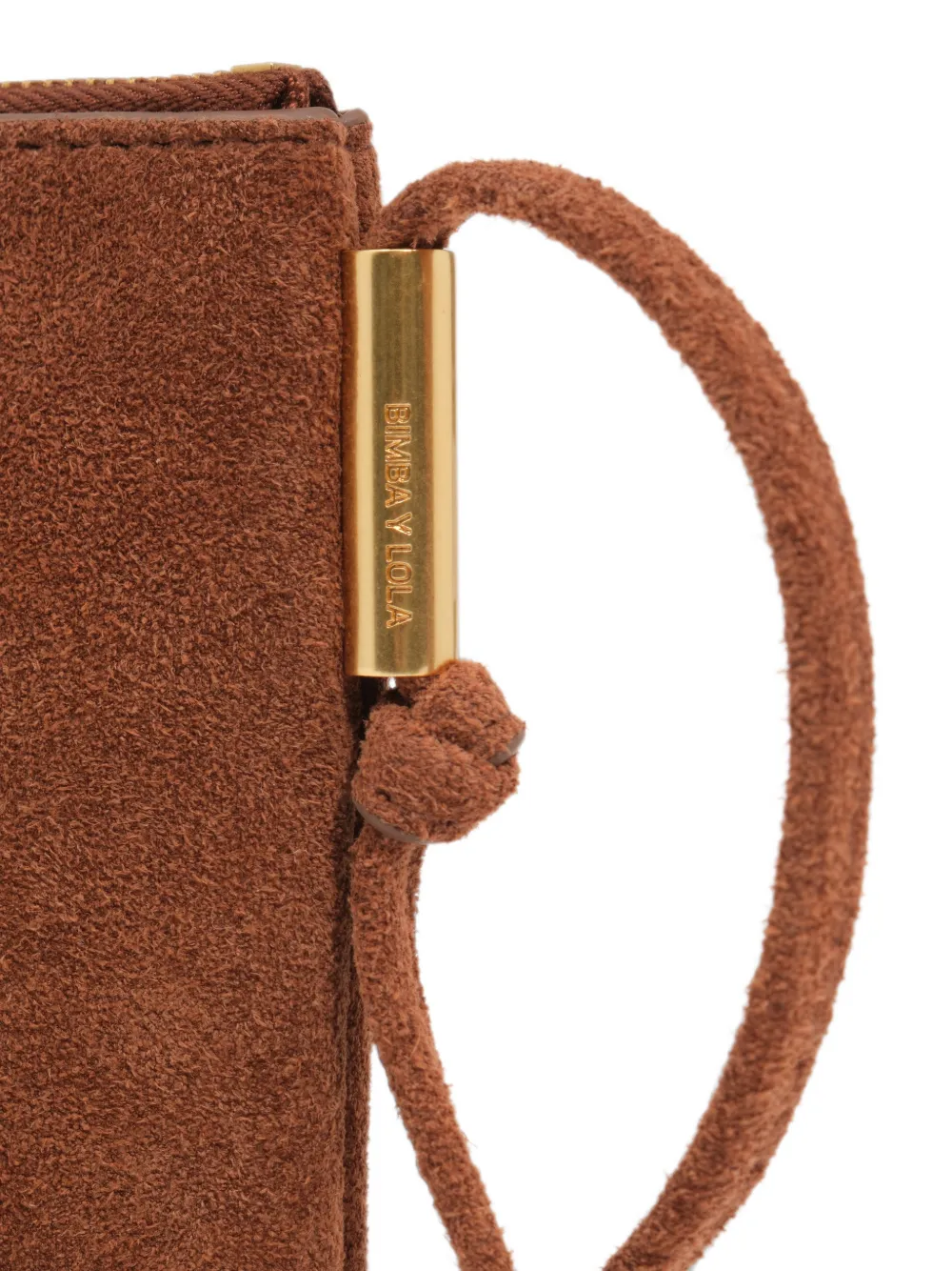 BIMBA Y LOLA Kleine suède clutch Bruin