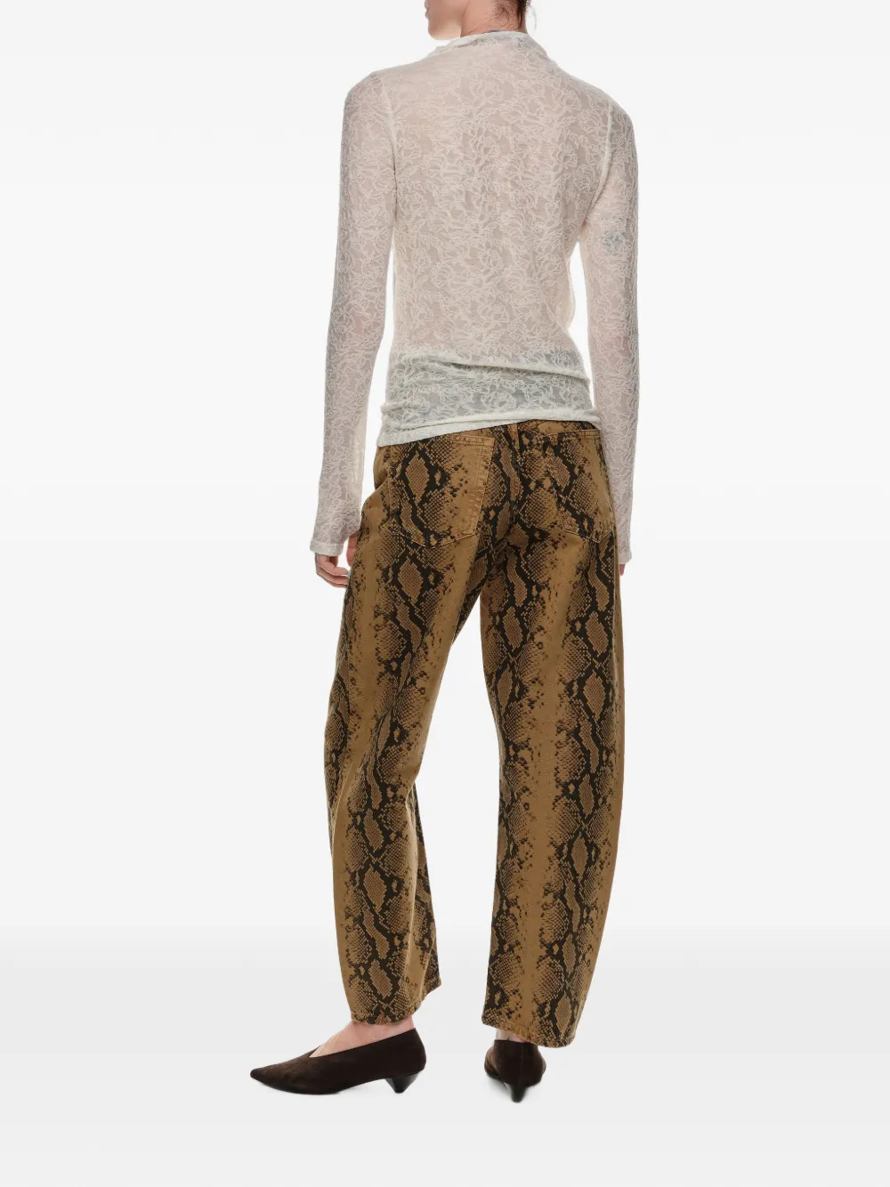 BIMBA Y LOLA Wollen T-shirt met jacquard Wit