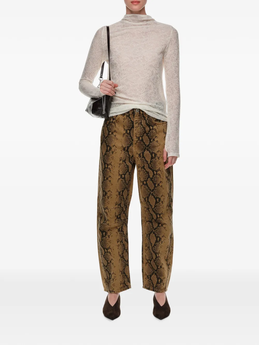 BIMBA Y LOLA Wollen T-shirt met jacquard Wit