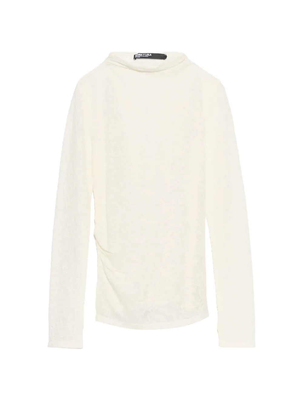 BIMBA Y LOLA t-shirt en laine ivoire à motif en jacquard - Blanc