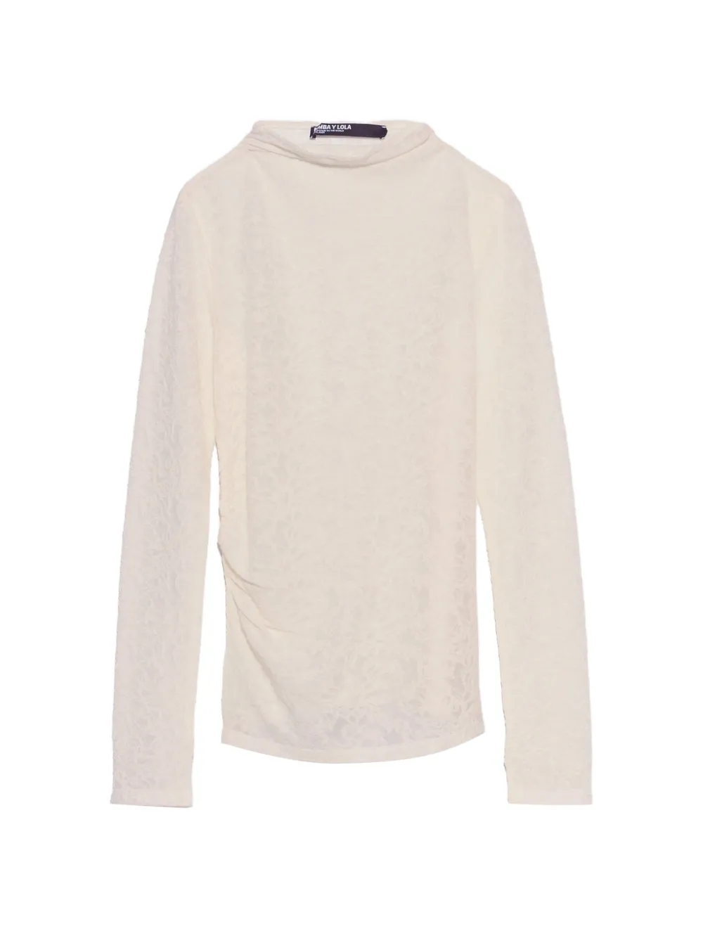 BIMBA Y LOLA t-shirt en laine ivoire à motif en jacquard - Blanc BIMBA Y LOLA t-shirt en laine ivoire à motif en jacquard - Blanc