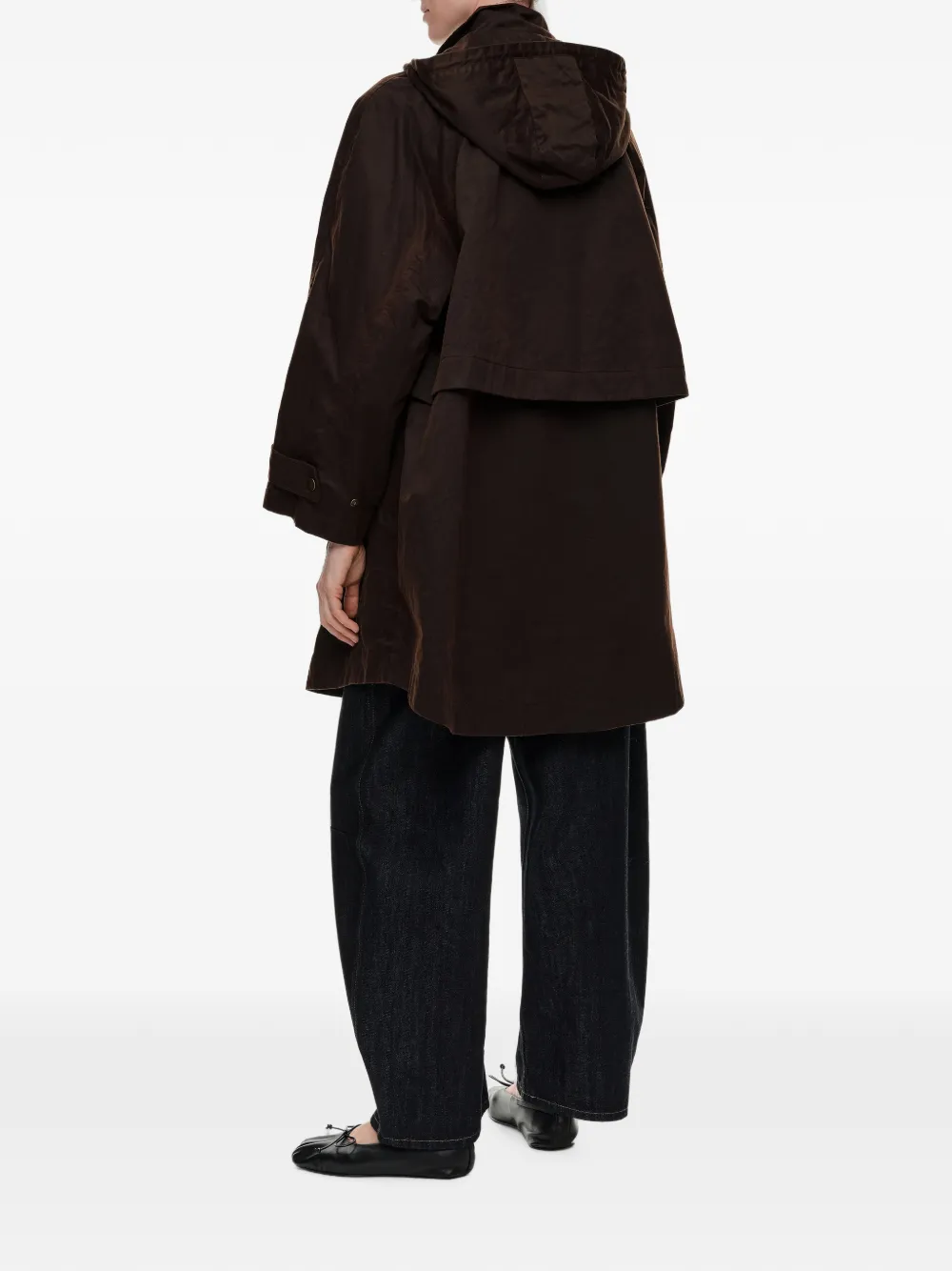 BIMBA Y LOLA Halflange gewaxte trenchcoat met A-lijn Bruin