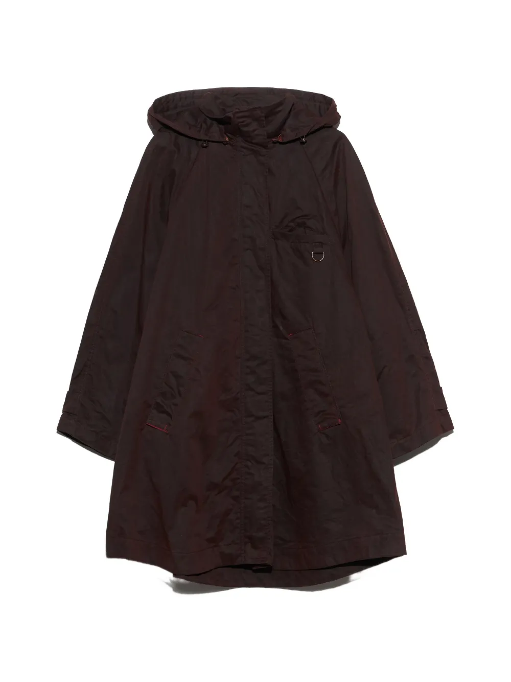 BIMBA Y LOLA trench évasé à effet ciré marron foncé BIMBA Y LOLA trench évasé à effet ciré marron foncé
