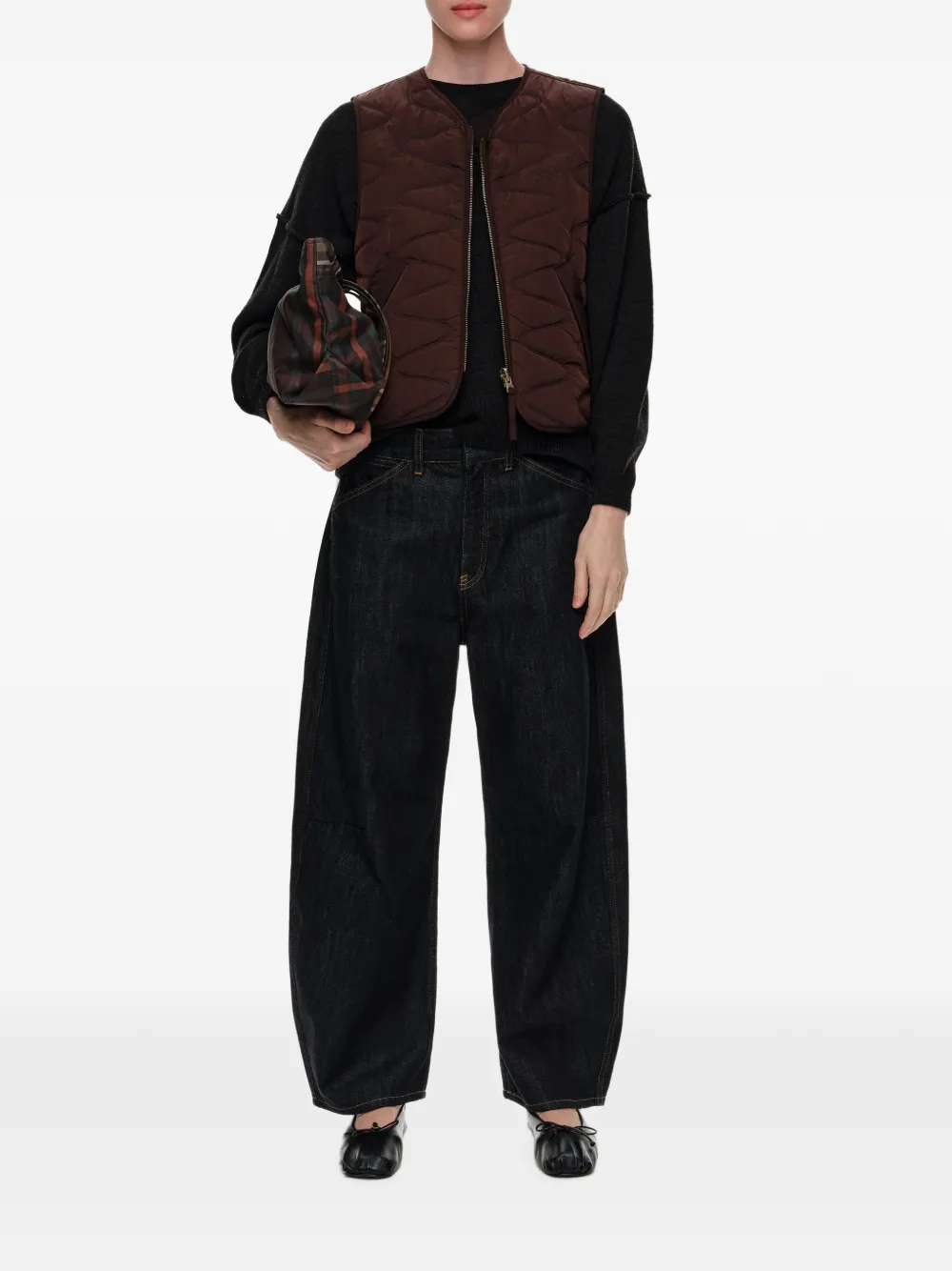 BIMBA Y LOLA Omkeerbare gewatteerde bodywarmer Bruin