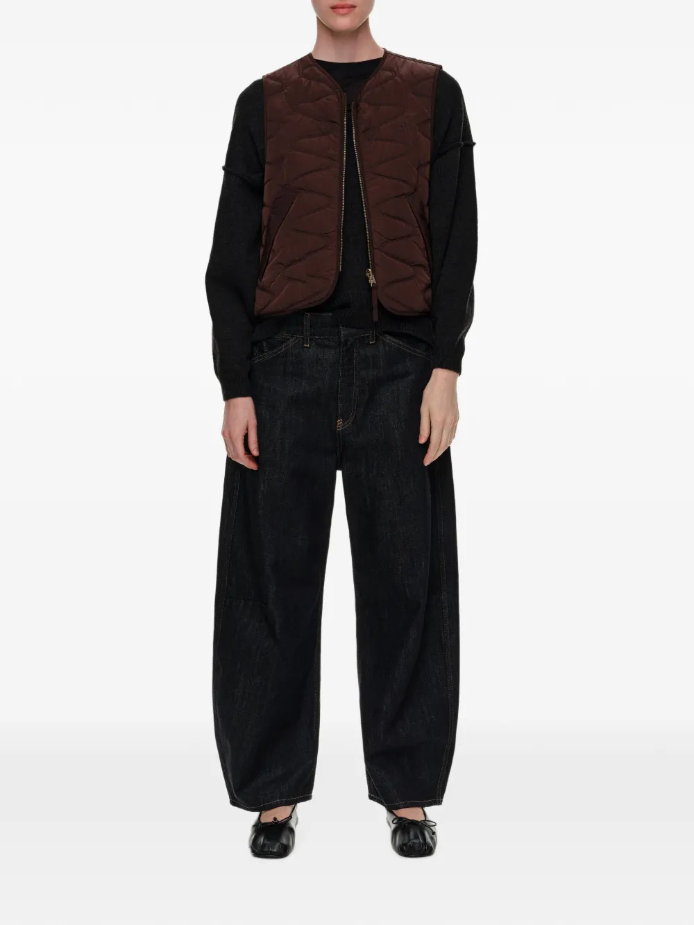BIMBA Y LOLA Omkeerbare gewatteerde bodywarmer Bruin