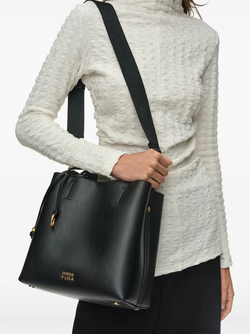 BIMBA Y LOLA Grote Chihuahua leren tas Zwart