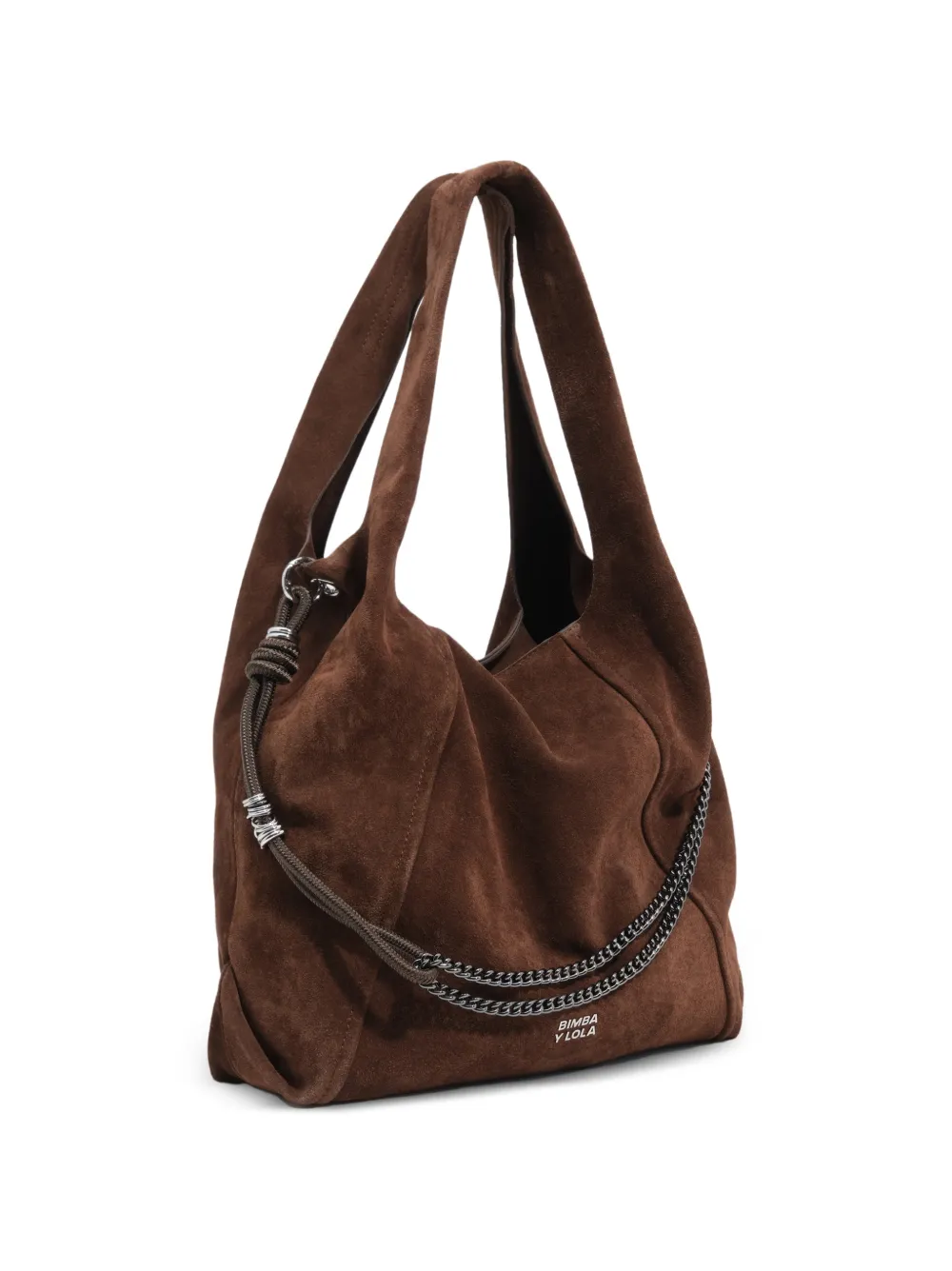 BIMBA Y LOLA Borsa da caffè grande in pelle scamosciata - Marrone