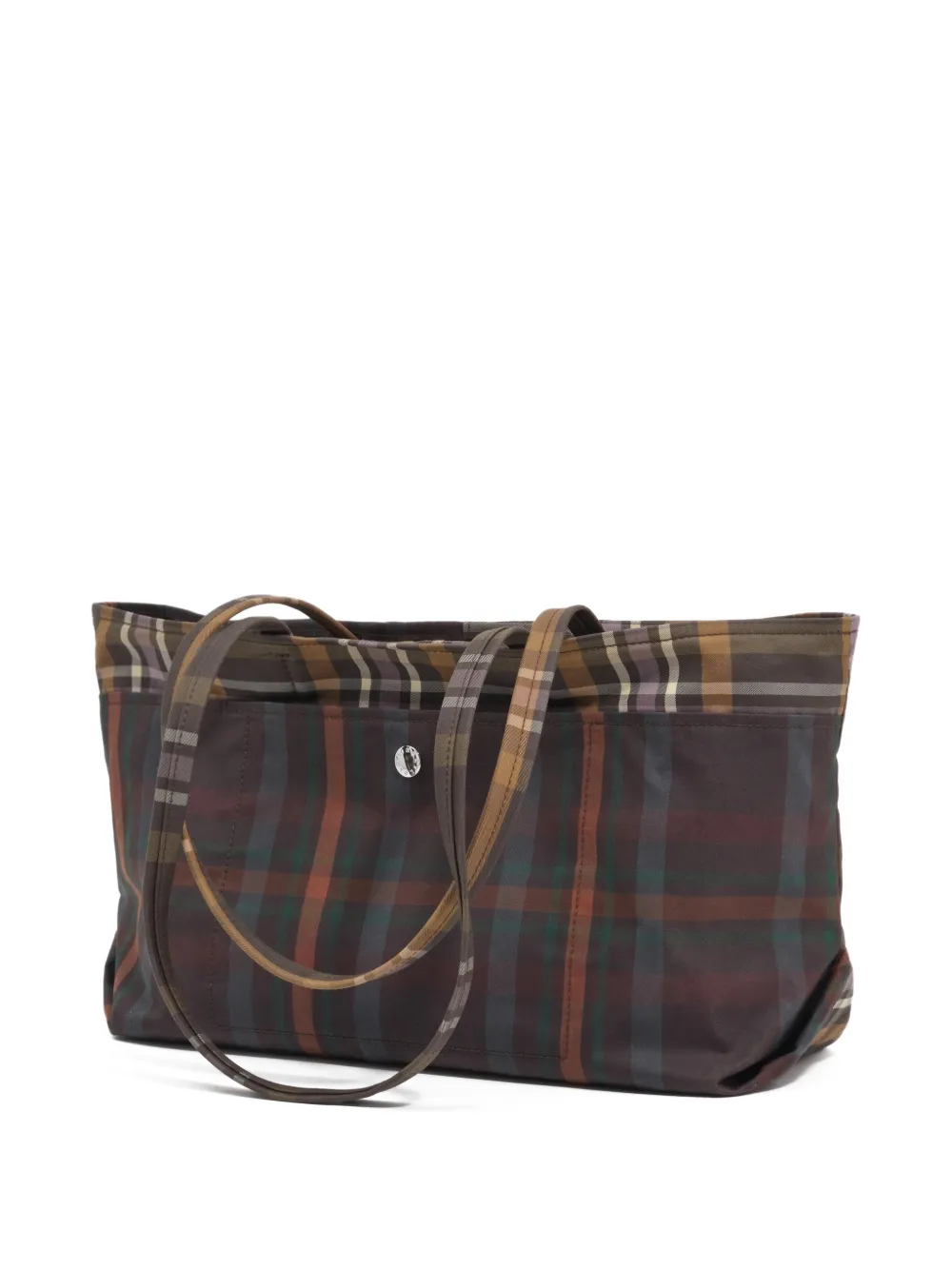 BIMBA Y LOLA Medium Superwax shopper met tartanruit Bruin